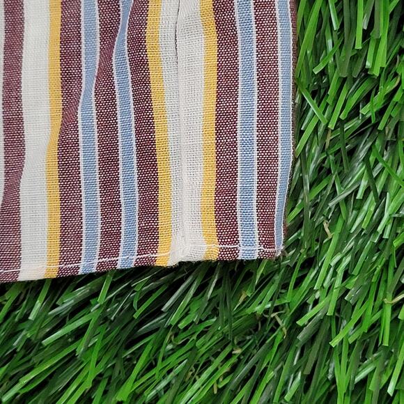 Vintage 80s Disco Vertical Stripes Shirt Large 23x31 Yellow - Picture 11 of 11